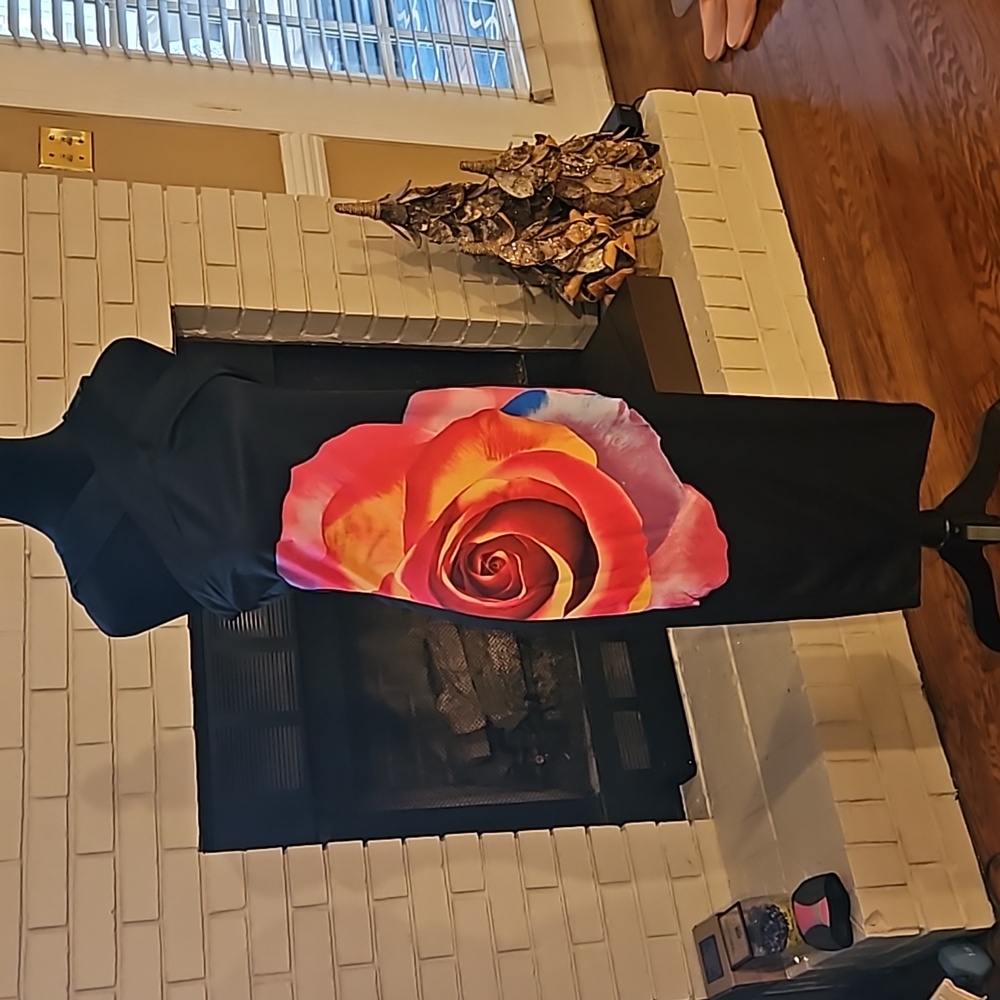 Black midi with flower